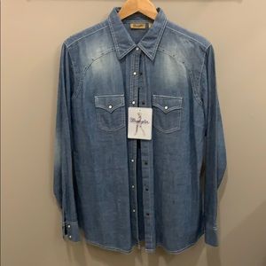 NWT Wrangler Western Snap-front Denim Shirt